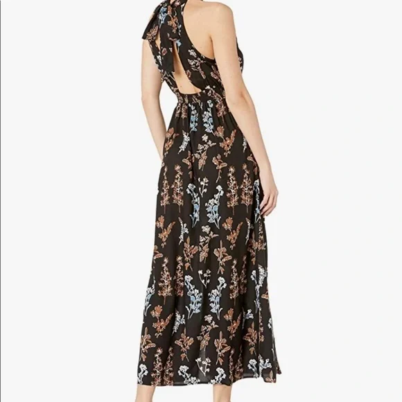 Dresses | Angie Halter Open Back Black Floral Maxi Dress Size Medium | Poshmark Dresses | Angie Halter Open Back Black Floral Maxi Dress Size Medium | Poshmark